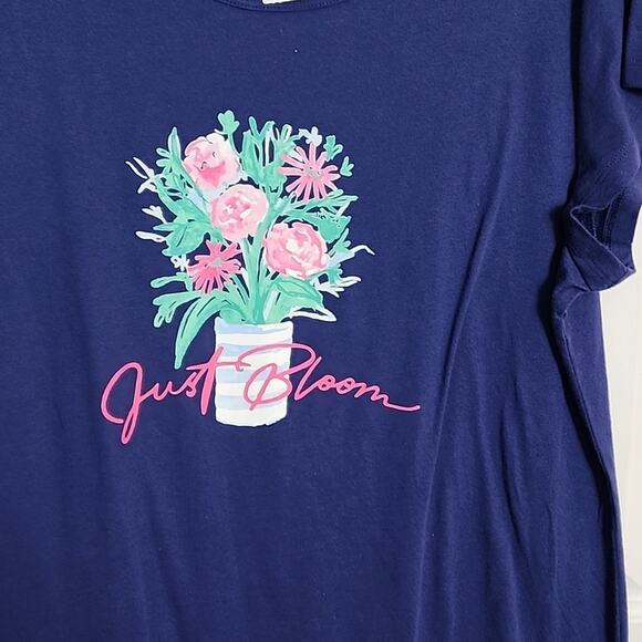 Croft & Barrow Dark Blue Floral Graphic Pajama Lounge Top, NWT, XL - Picture 2 of 5